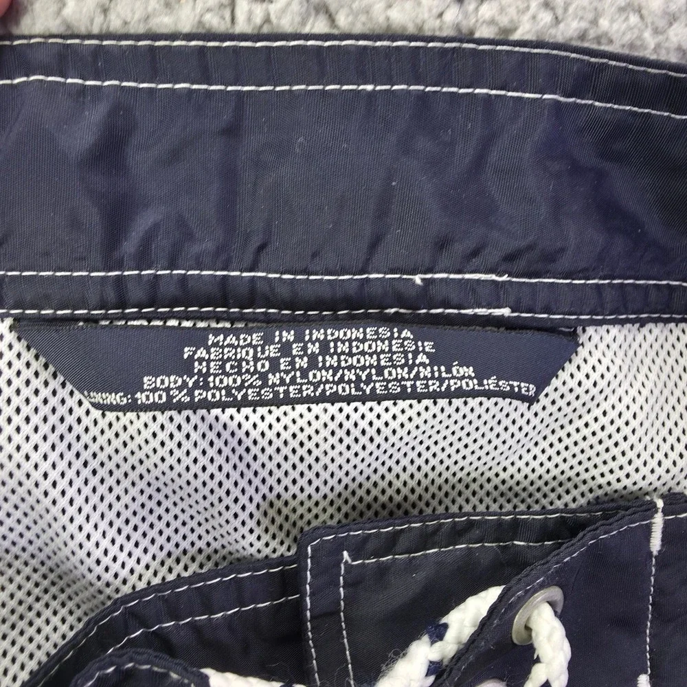 Tommy Hilfiger Mens Navy Blue Colorblock Swim Trunks Board Shorts Size L